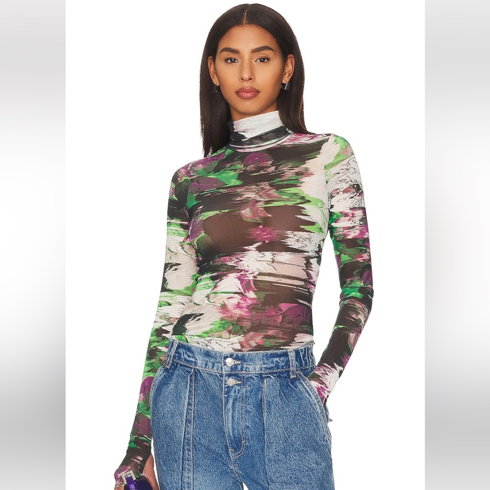 AFRM Zadie Abstract Paint Print Women's Top